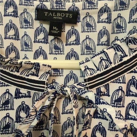SET of 2 Talbots Womens Blouses Tops Tunics Bird - Picture 11 of 13
